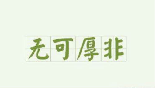 无可厚非