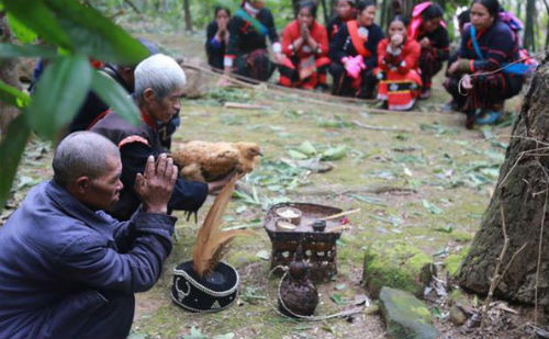 祭祀中念念有词的老者
