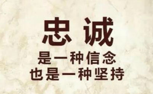 忠诚是一种信念也是一种坚持